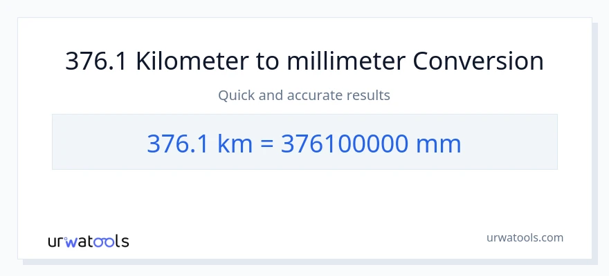 376.1 Kilometers to millimeters conversion