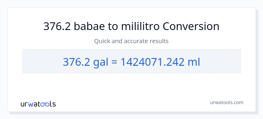 376.2 Mga galon patungong mga mililitro na conversion