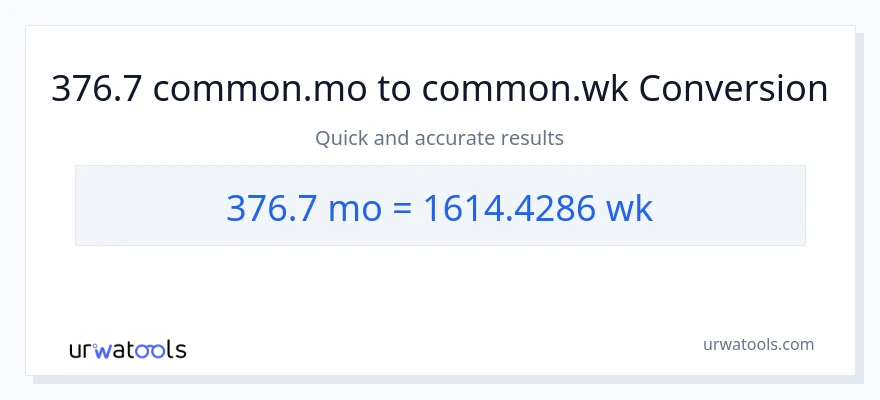 376.7 Monate zu Wochen Umwandlung