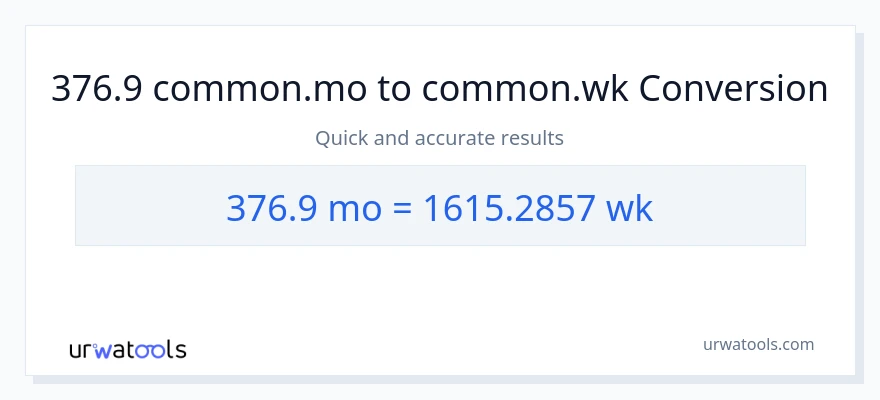 تبدیل 376.9 ماه‌ها به هفته‌ها