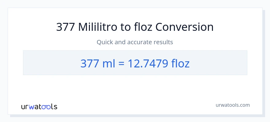 377 mga mililitro patungong mga onsa ng likido na conversion