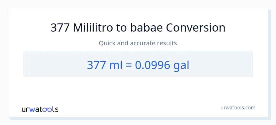 377 mga mililitro patungong Mga galon na conversion
