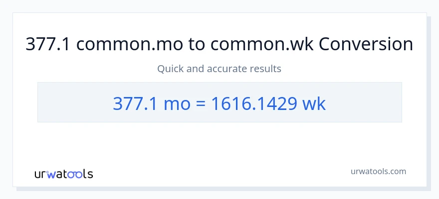Conversió de 377.1 Mesos a Setmanes