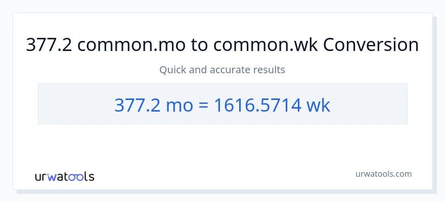 377.2 Kuud konversioon Nädalad-ks