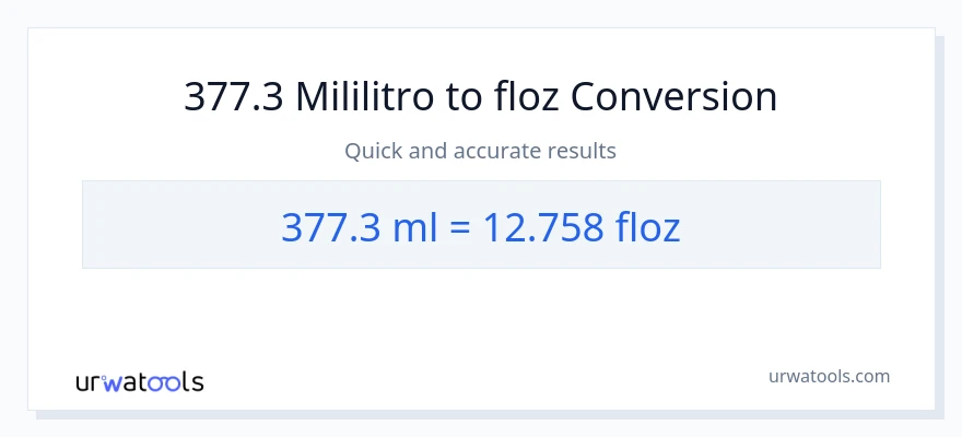 377.3 mga mililitro patungong mga onsa ng likido na conversion