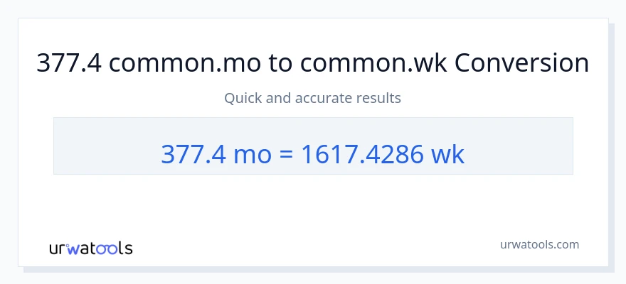 377.4 میاشتې ته اونۍ بدلون