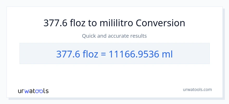 377.6 mga onsa ng likido patungong mga mililitro na conversion