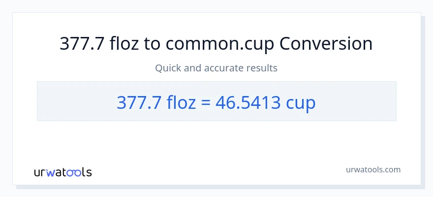 377.7 mga onsa ng likido patungong mga tasa na conversion