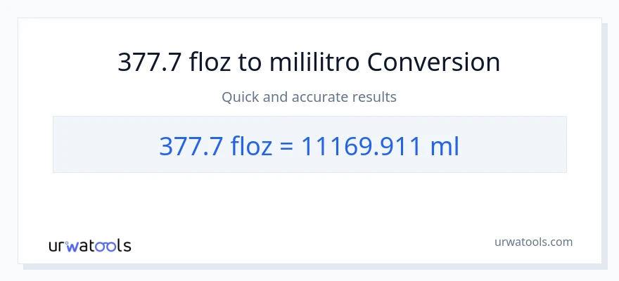 377.7 mga onsa ng likido patungong mga mililitro na conversion