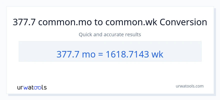 377.7 میاشتې ته اونۍ بدلون