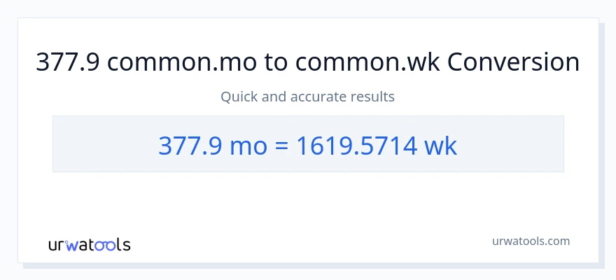 Conversió de 377.9 Mesos a Setmanes