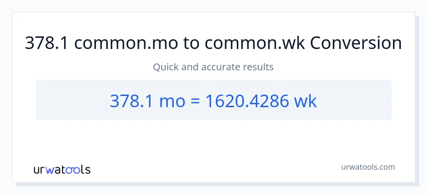 تبدیل 378.1 ماه‌ها به هفته‌ها