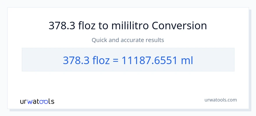 378.3 mga onsa ng likido patungong mga mililitro na conversion