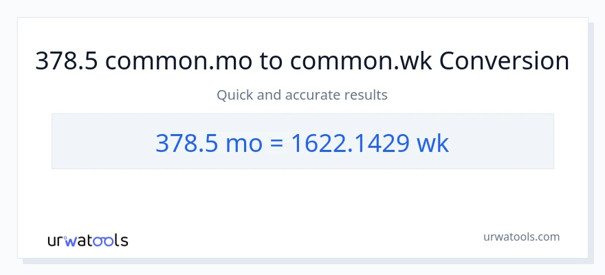 Conversió de 378.5 Mesos a Setmanes