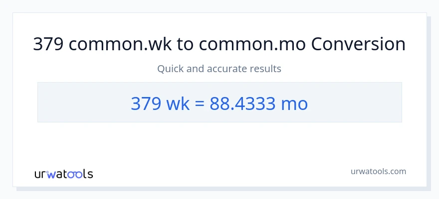 Konverze z Týdny na Měsíce: 379