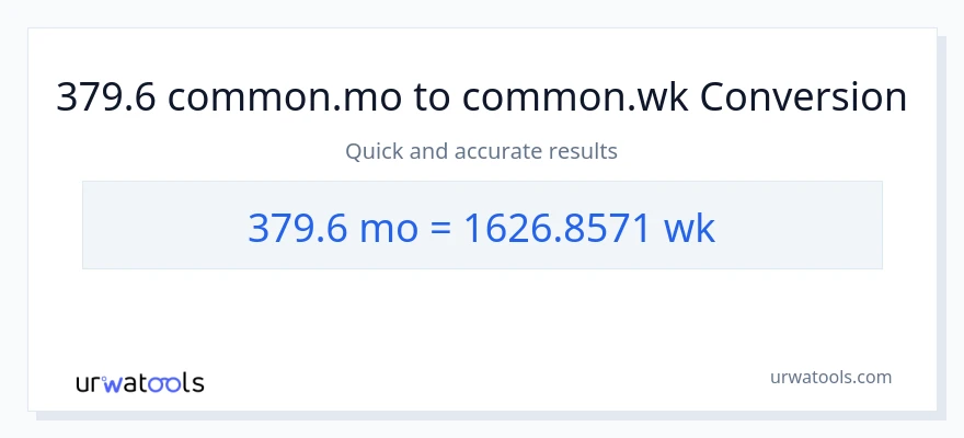 تبدیل 379.6 ماه‌ها به هفته‌ها