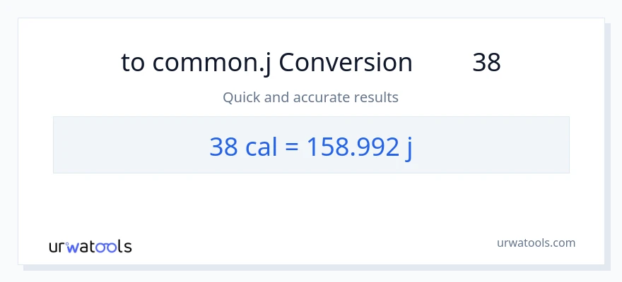 تبدیل 38 کالری به ژول