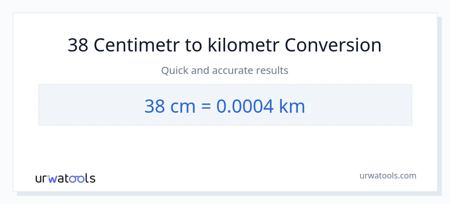 Konverze z Centimetry na Kilometry: 38