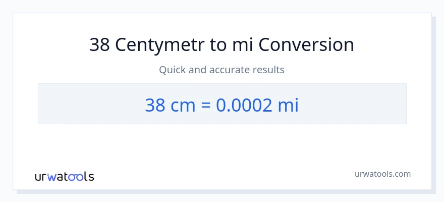 Konwersja 38 Centymetry do mile
