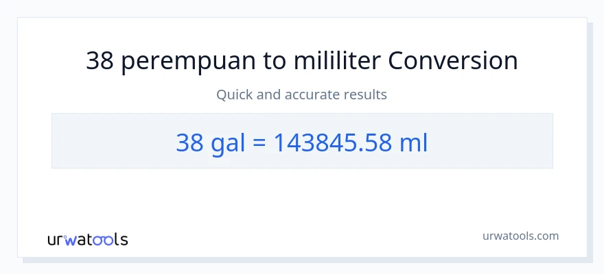 Penukaran 38 Galon kepada mililiter