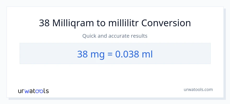 38 milliqram-dən millilitr-ə çevrilmə