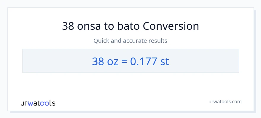 38 Mga onsa patungong Mga bato na conversion