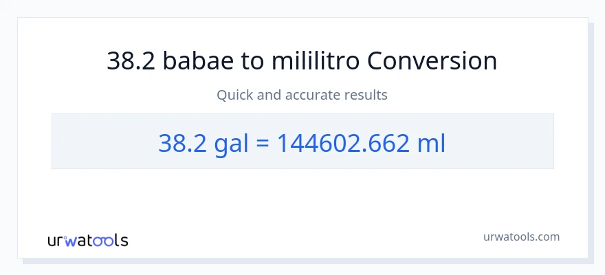 38.2 Mga galon patungong mga mililitro na conversion