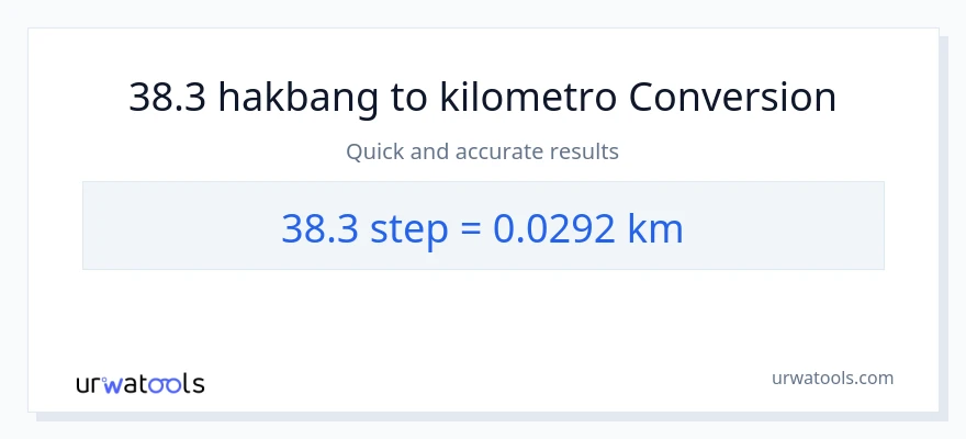 38.3 mga hakbang patungong Kilometro na conversion