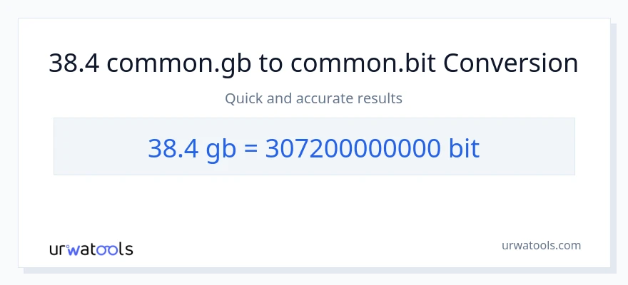 38.4 Gigabytes patungong Bits na conversion