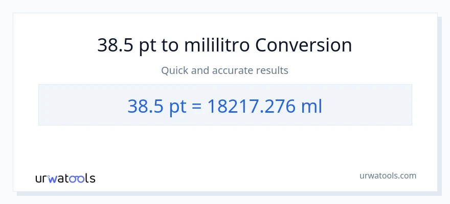 38.5 Pints patungong mga mililitro na conversion