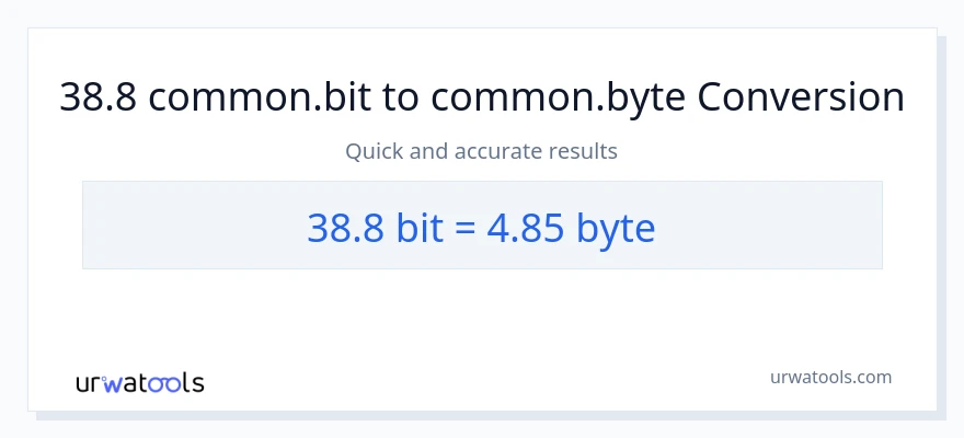 38.8 Bits patungong Bytes na conversion