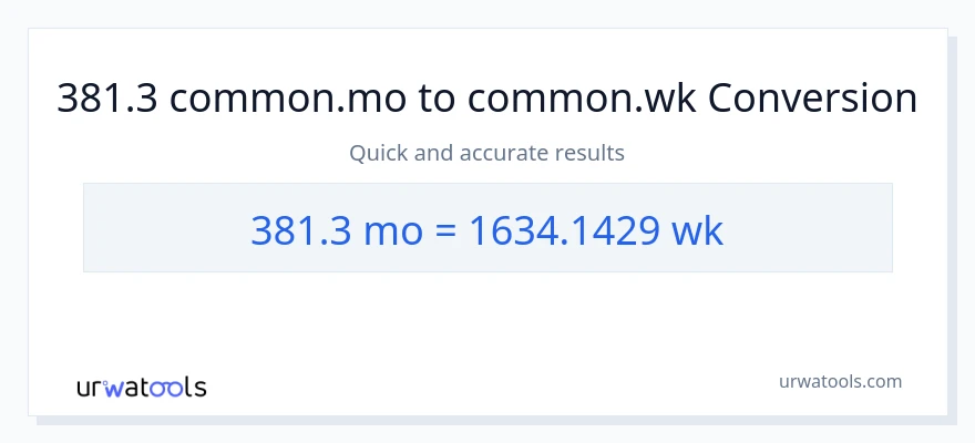 تبدیل 381.3 ماه‌ها به هفته‌ها