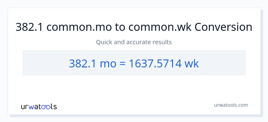 تبدیل 382.1 ماه‌ها به هفته‌ها