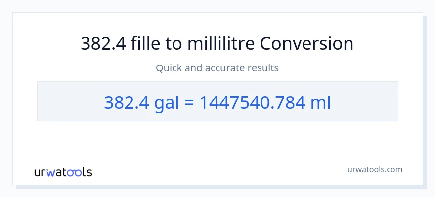 Conversion 382.4 Gallons vers millilitres