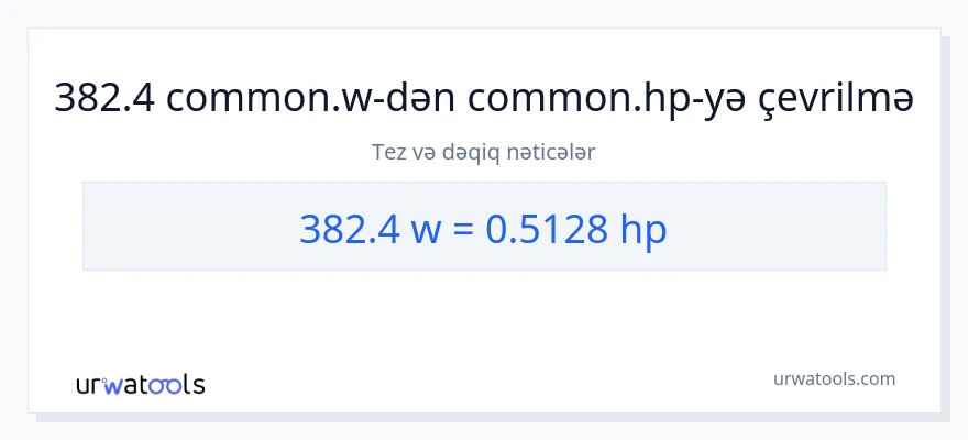 382.4 vatt-dən at gücü-ə çevrilmə