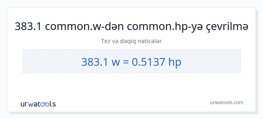 383.1 vatt-dən at gücü-ə çevrilmə