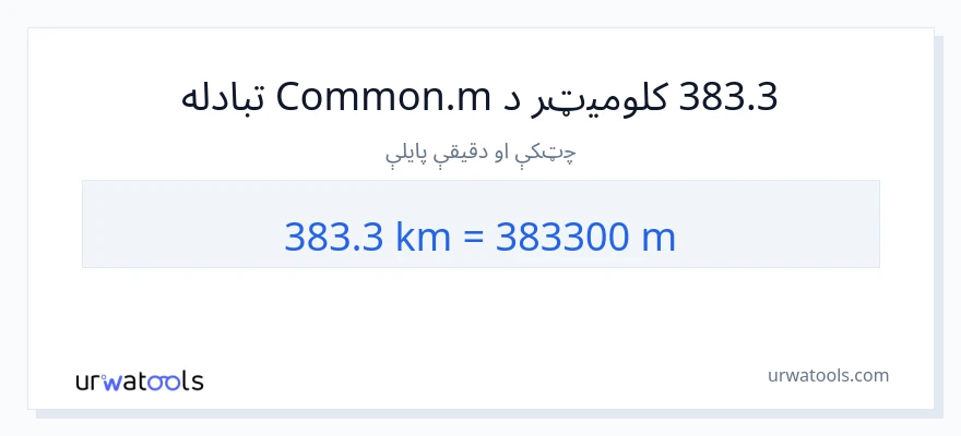 383.3 کیلومتره ته متره بدلون