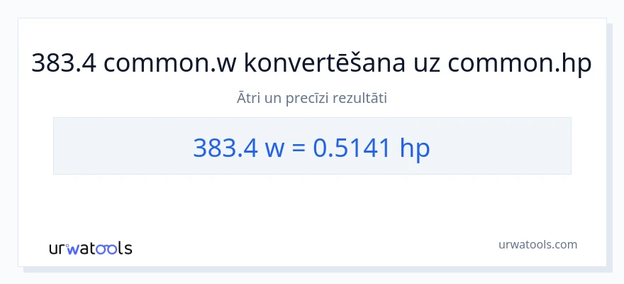 383.4 vati uz zirgspēki konversiju