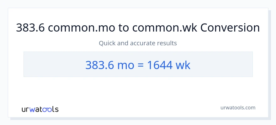 تبدیل 383.6 ماه‌ها به هفته‌ها