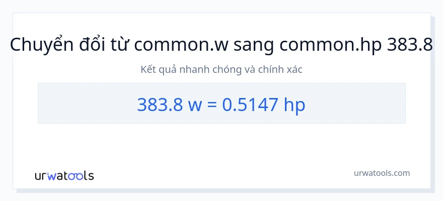 Chuyển đổi 383.8 watt sang mã lực