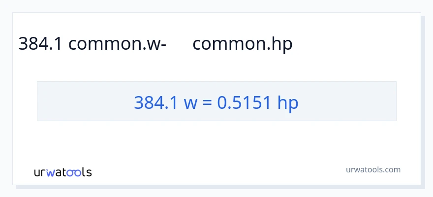 384.1 վատտ-ից ձիաուժ փոխակերպում