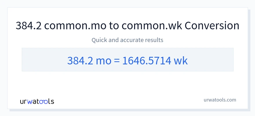 384.2 개월에서 몇 주으로의 변환