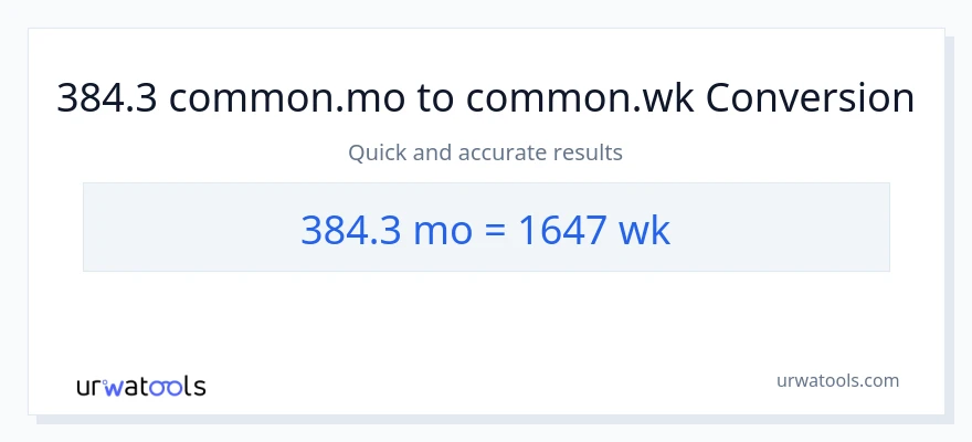 Konverze z Měsíce na Týdny: 384.3