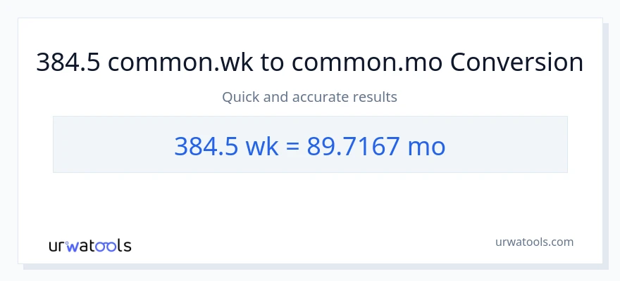 تبدیل 384.5 هفته‌ها به ماه‌ها