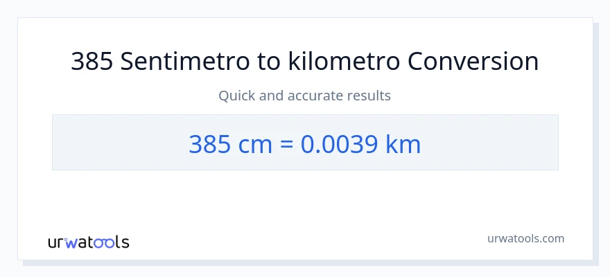 385 Mga Sentimetro patungong Kilometro na conversion