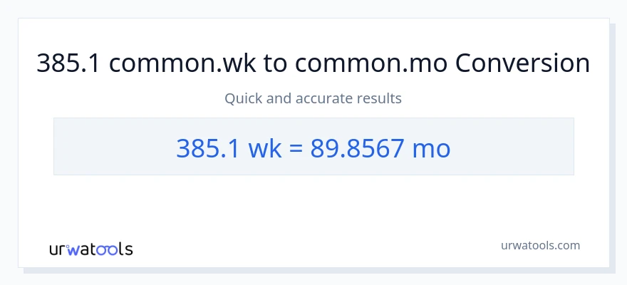 تبدیل 385.1 هفته‌ها به ماه‌ها