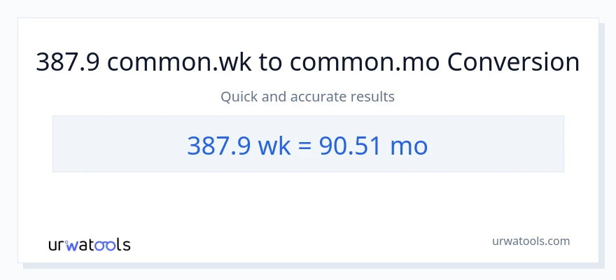 Conversió de 387.9 Setmanes a Mesos