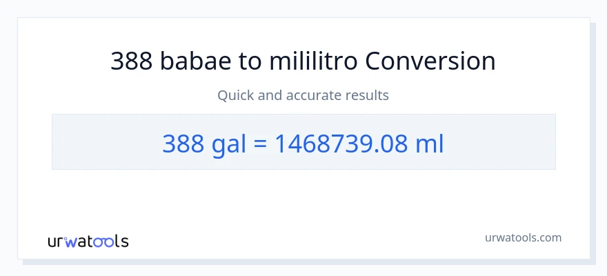 388 Mga galon patungong mga mililitro na conversion