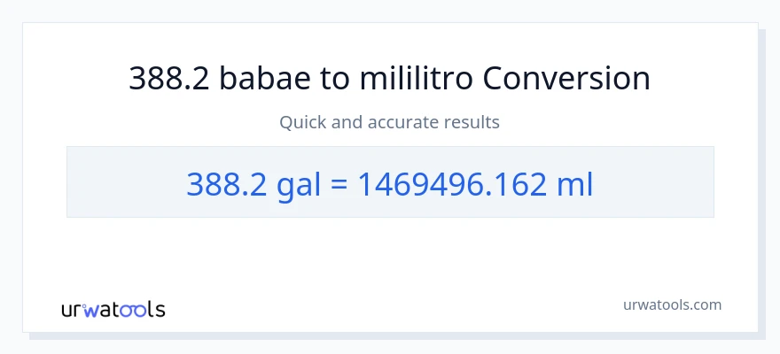 388.2 Mga galon patungong mga mililitro na conversion