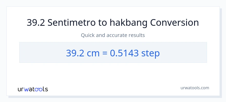 39.2 Mga Sentimetro patungong mga hakbang na conversion